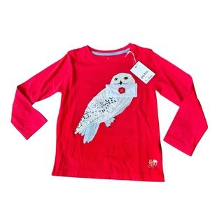 NWT Mini Boden x Harry Potter Hedwig Long Sleeve Tee Sz 3-4y